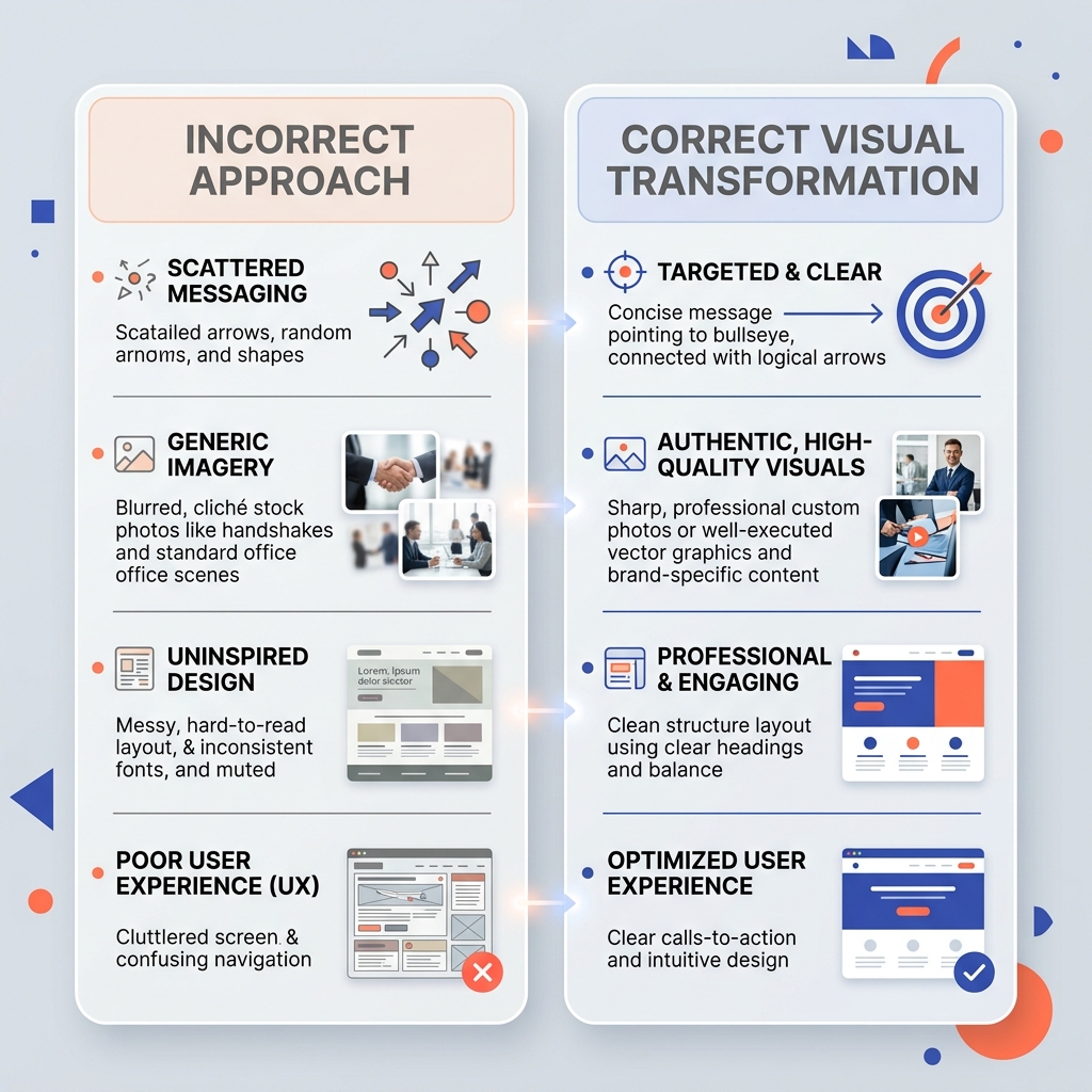 Comparison infographic visual structures closeup