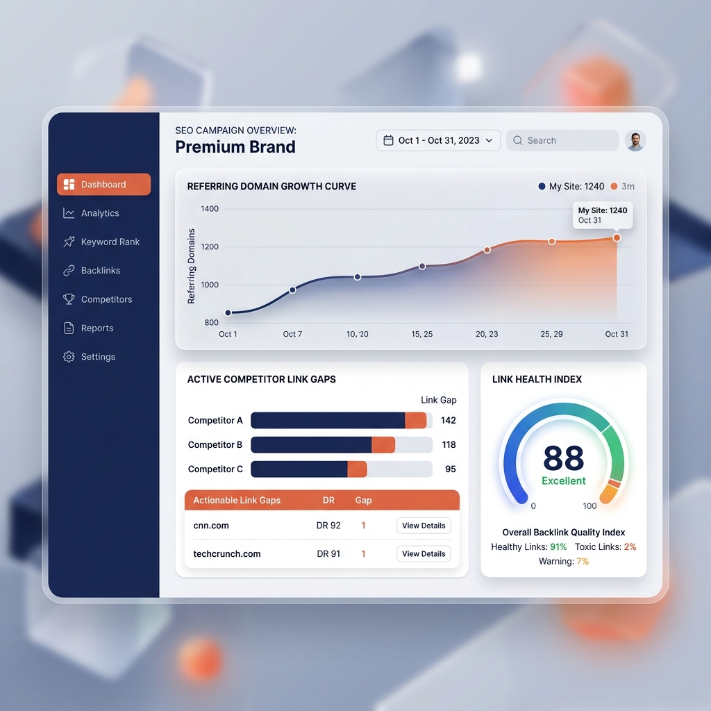 NITIX Digital Co. Link Building Campaign Dashboard
