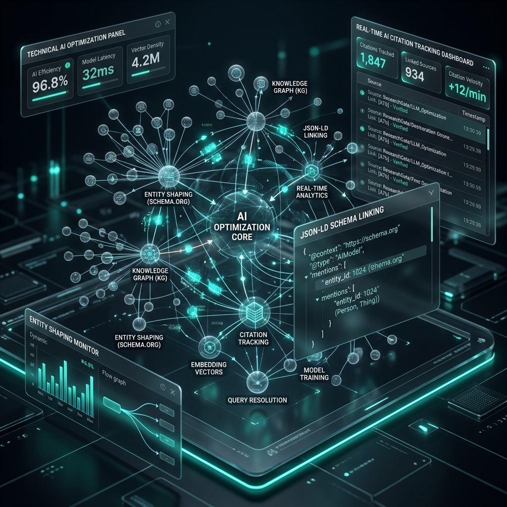 Technical AI tracking graphic in 1:1 square ratio