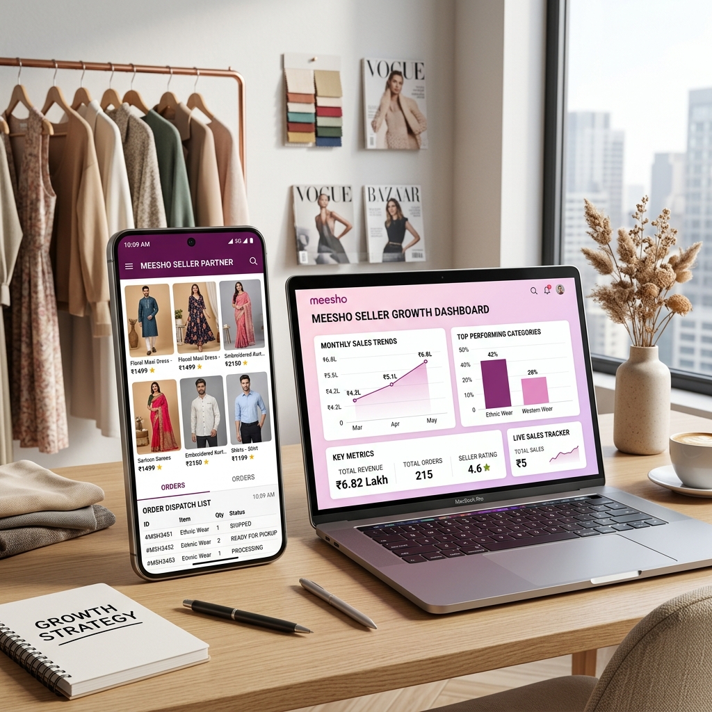 Meesho Hero Banner Mobile Shop & Dashboard