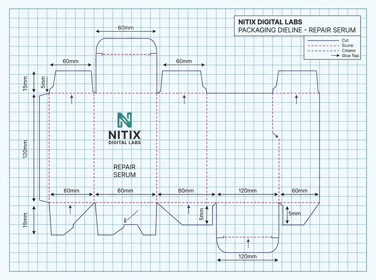 NITIX Digital Co. Labs Custom Box Dieline