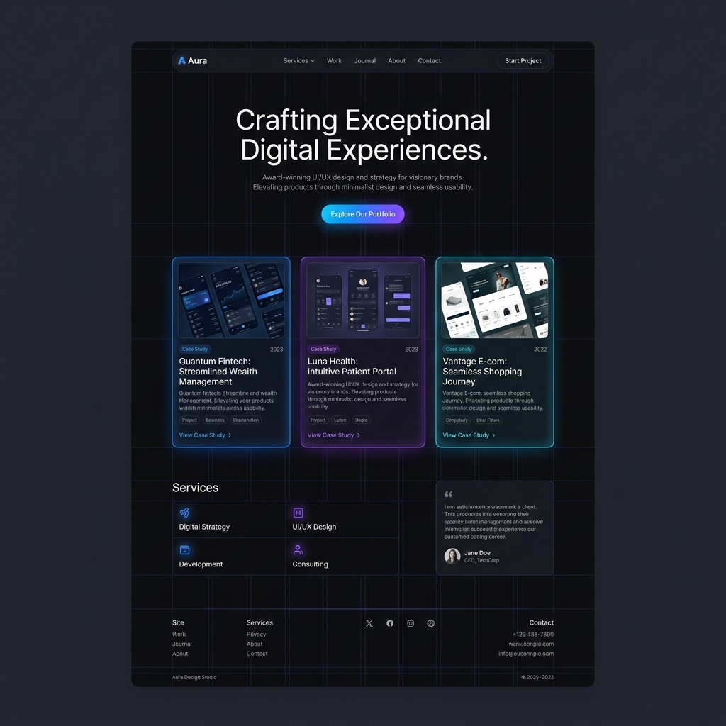 Premium Design Studio Landing Page Concept