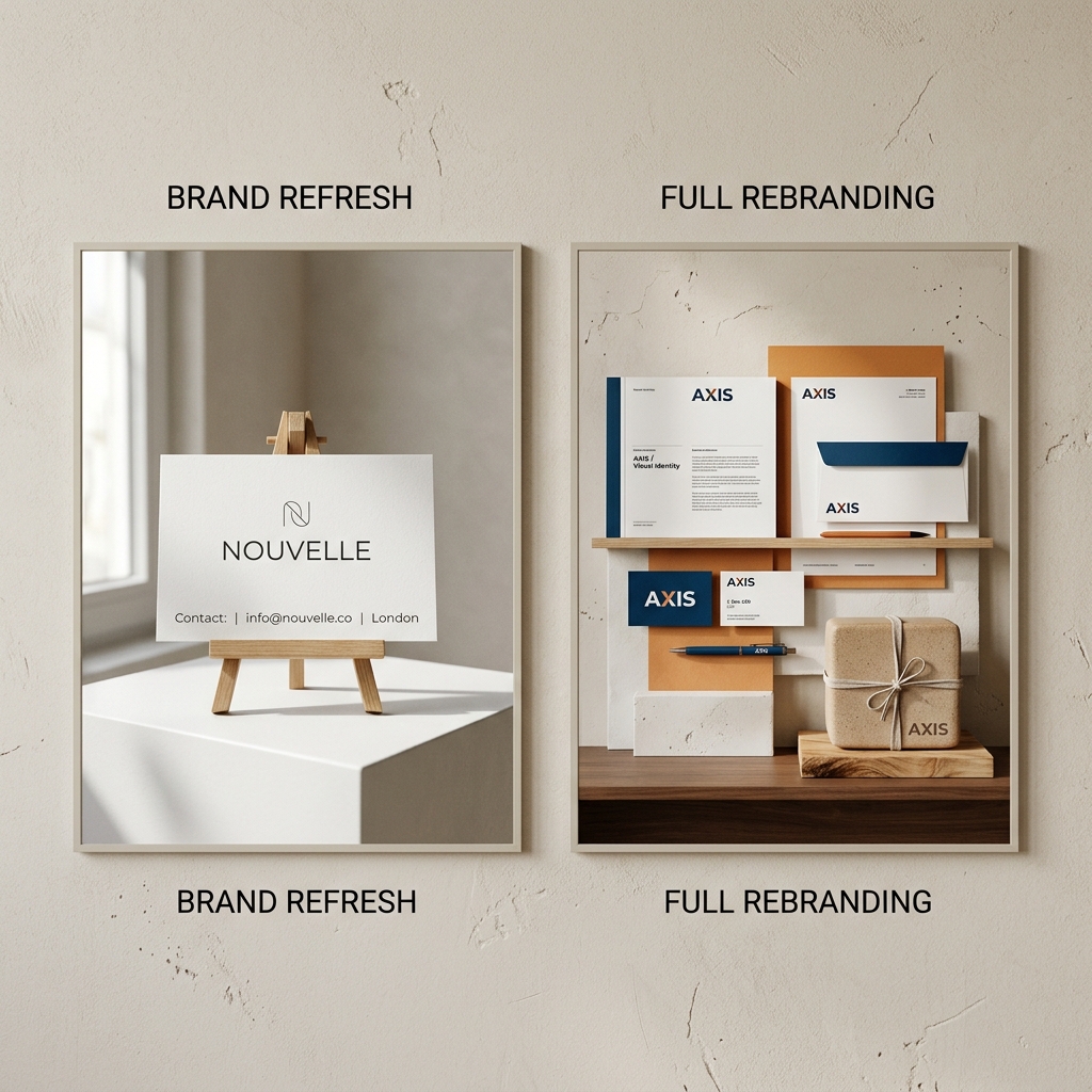Rebranding vs Refresh Illustration