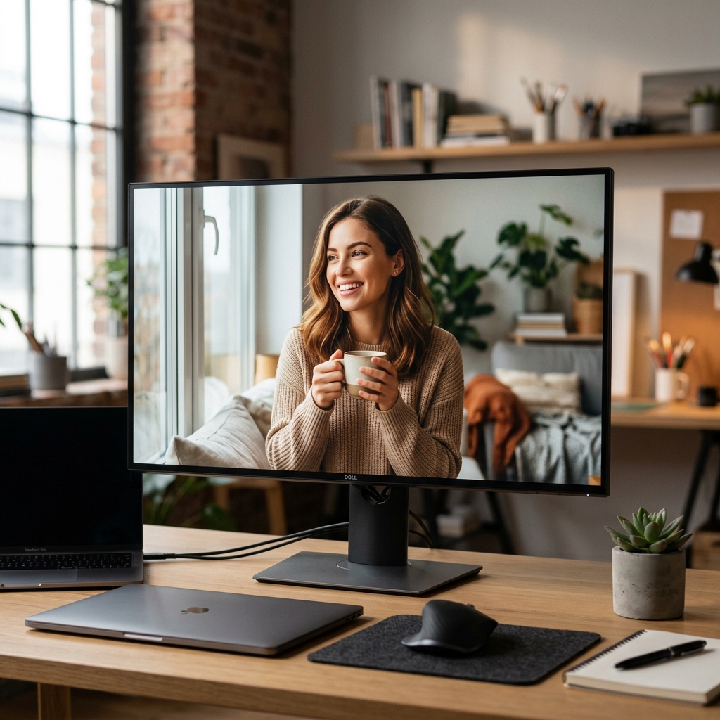 Video deliverable displayed on a laptop screen